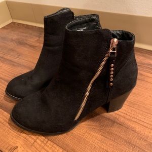 BLACK BOOTIES w/ GOLD HARDWARE